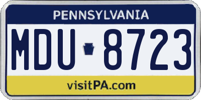 PA license plate MDU8723