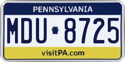 PA license plate MDU8725