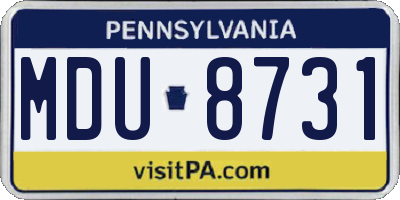PA license plate MDU8731