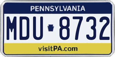 PA license plate MDU8732