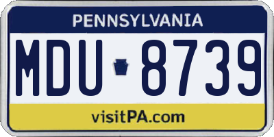 PA license plate MDU8739