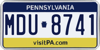 PA license plate MDU8741