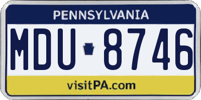 PA license plate MDU8746
