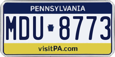PA license plate MDU8773