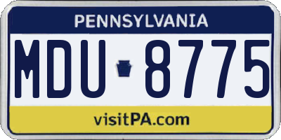PA license plate MDU8775