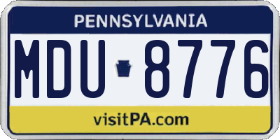 PA license plate MDU8776