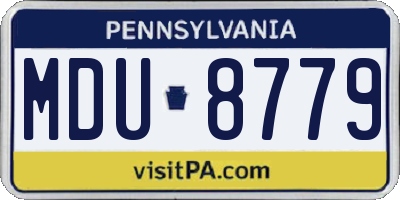 PA license plate MDU8779