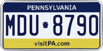 PA license plate MDU8790