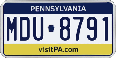 PA license plate MDU8791