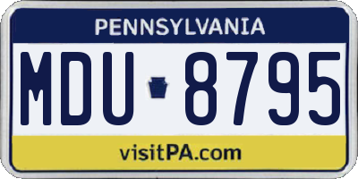 PA license plate MDU8795