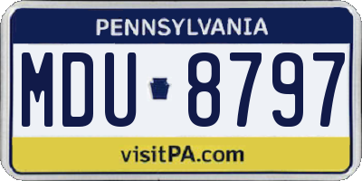 PA license plate MDU8797