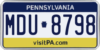 PA license plate MDU8798