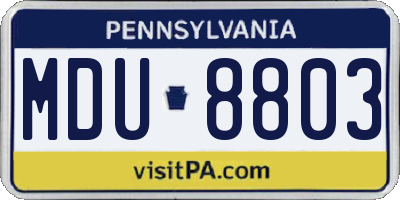 PA license plate MDU8803