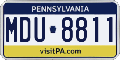PA license plate MDU8811