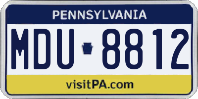 PA license plate MDU8812