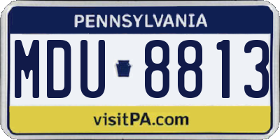 PA license plate MDU8813