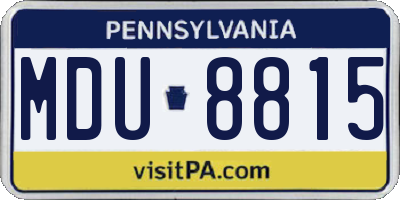 PA license plate MDU8815