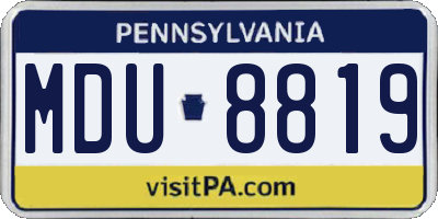 PA license plate MDU8819
