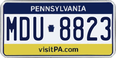 PA license plate MDU8823