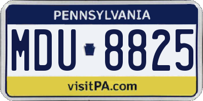 PA license plate MDU8825