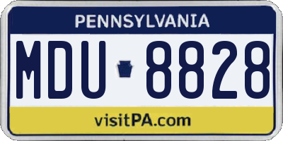 PA license plate MDU8828
