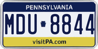 PA license plate MDU8844