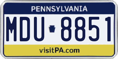 PA license plate MDU8851