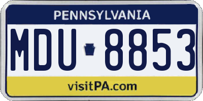 PA license plate MDU8853