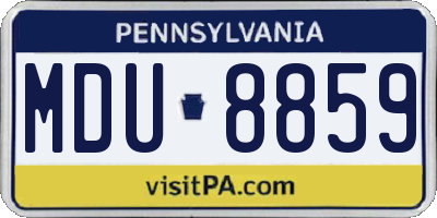 PA license plate MDU8859