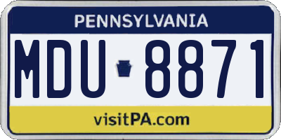 PA license plate MDU8871