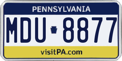 PA license plate MDU8877