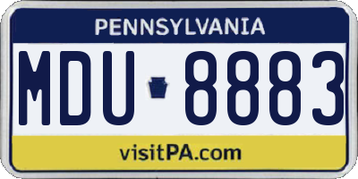 PA license plate MDU8883