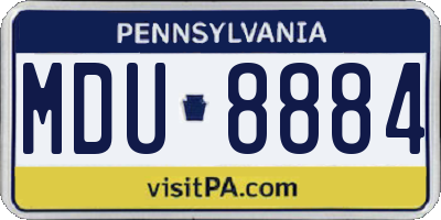 PA license plate MDU8884