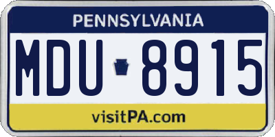 PA license plate MDU8915