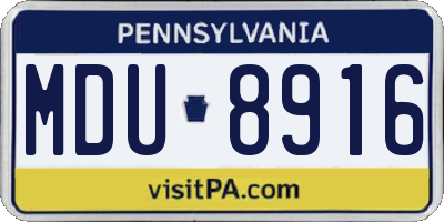 PA license plate MDU8916