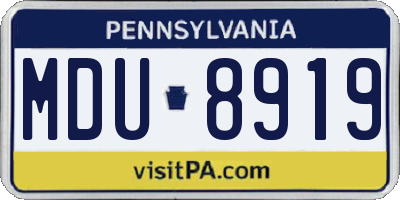 PA license plate MDU8919