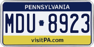 PA license plate MDU8923