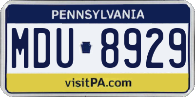PA license plate MDU8929