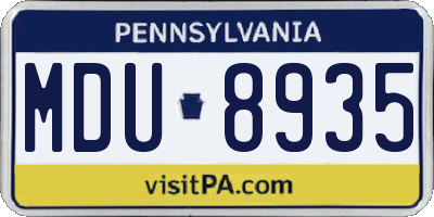PA license plate MDU8935