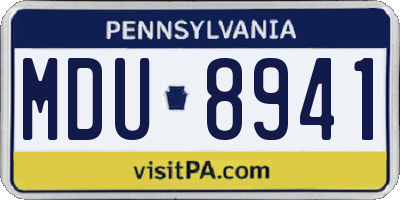 PA license plate MDU8941