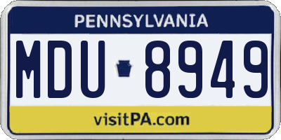 PA license plate MDU8949