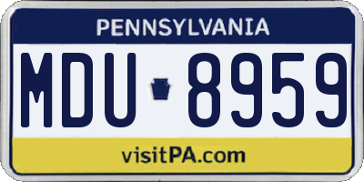 PA license plate MDU8959