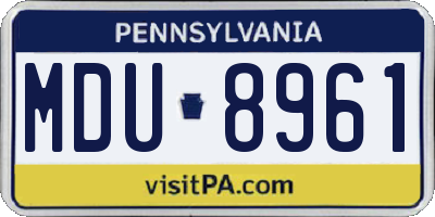 PA license plate MDU8961