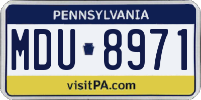 PA license plate MDU8971