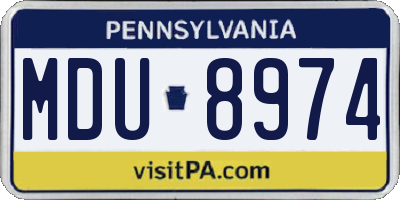 PA license plate MDU8974