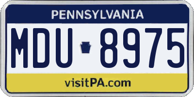 PA license plate MDU8975