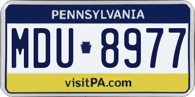 PA license plate MDU8977