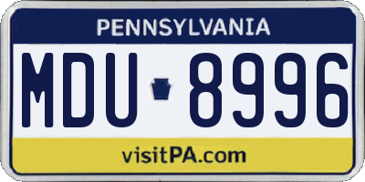 PA license plate MDU8996