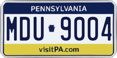 PA license plate MDU9004