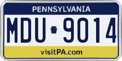 PA license plate MDU9014
